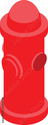 Red fire hydrant ready for use in case of fire, providing a vital source of water for extinguishing flames