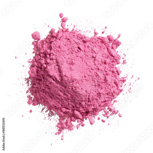 A pile of pink powder on a black background