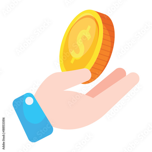 Payment icon design. Give coin icon