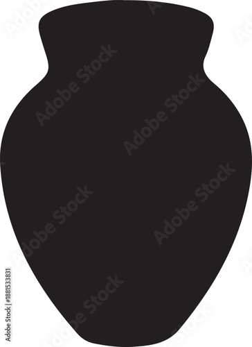 Vase image in silhouette.