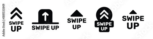 Swipe up vector illustration of scroll or navigation arrows