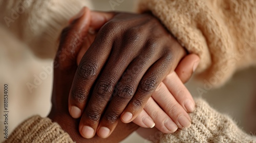 Diverse Hands Together in Unity Symbolizing Support and Harmony