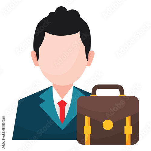 Working icon design. Business man and Briefcase icon