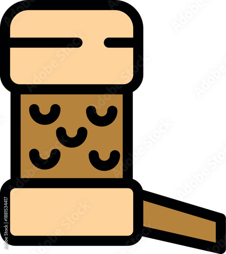 Small home grain mill is processing seeds and producing flour