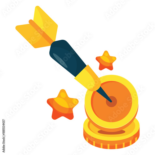Target and coin icon design