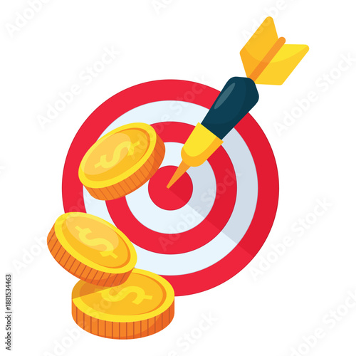 Target and coin icon design