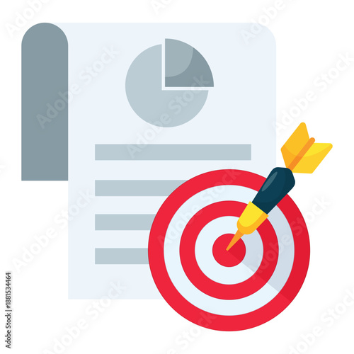 Business target icon design. Document and target icon