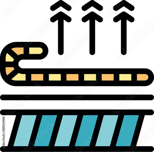 Earthworm crawling on fertile soil, enhancing plant growth and contributing to a healthy ecosystem