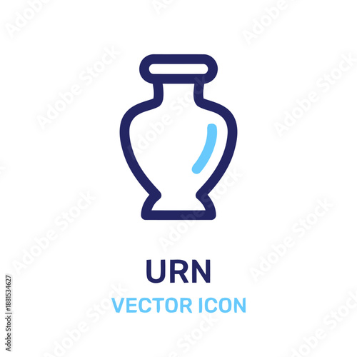 Urn vector icon decorative container for ashes