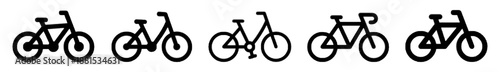 Various bicycle line art vector collection