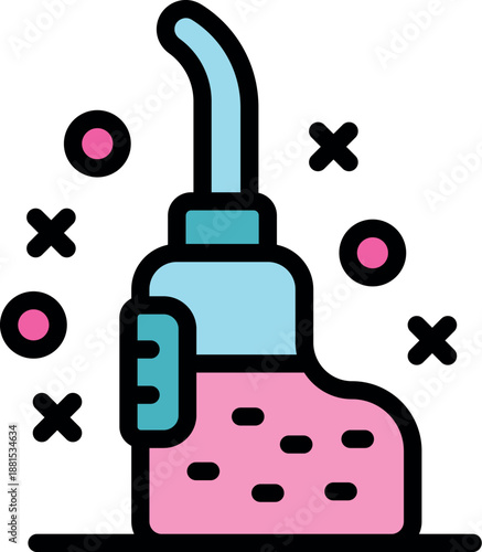 Nasal aspirator helping to clean baby nose by removing mucus