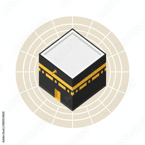 Isometric Kaaba Mecca Illustration