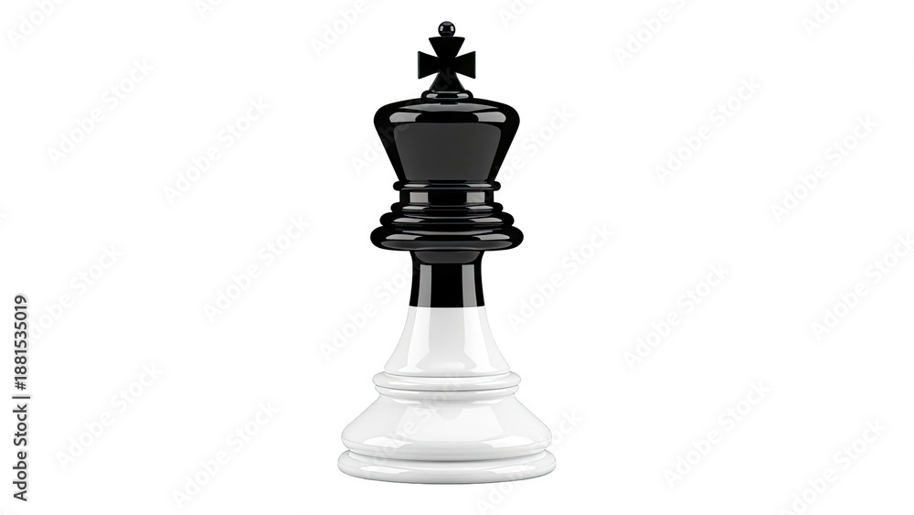 Naklejka premium Black and White Chess King Piece