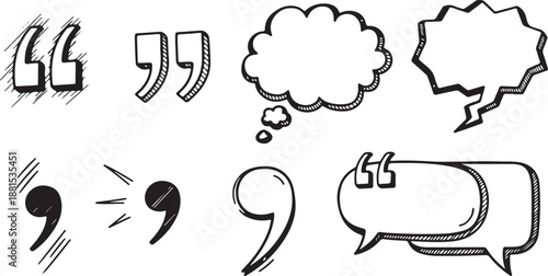 Handdrawn speech bubble collection 20 diverse shapes for communication design