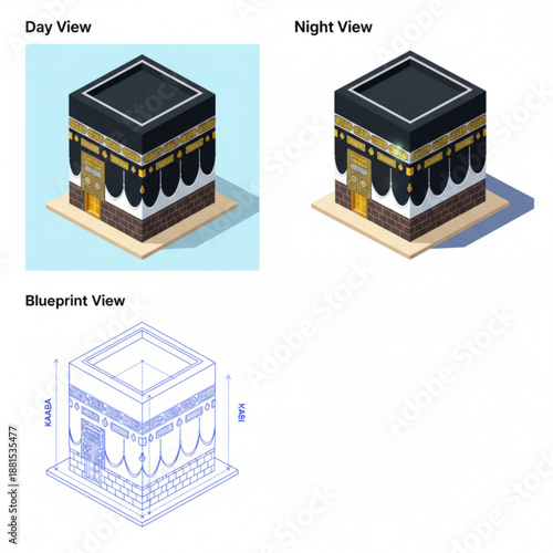 Holy Kaaba Mecca Illustration