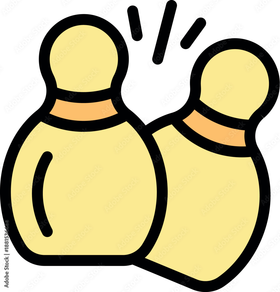 Fototapeta premium Bowling pins colliding, creating a dynamic visual of impact and energy during a strike