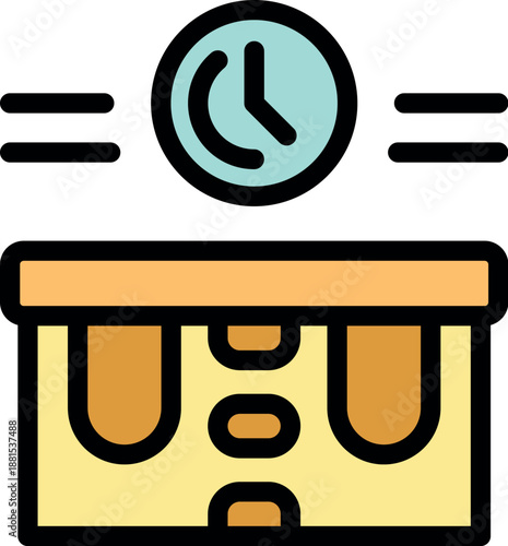 Cardboard box with delivery tracking being shipped quickly, showing express delivery and logistics