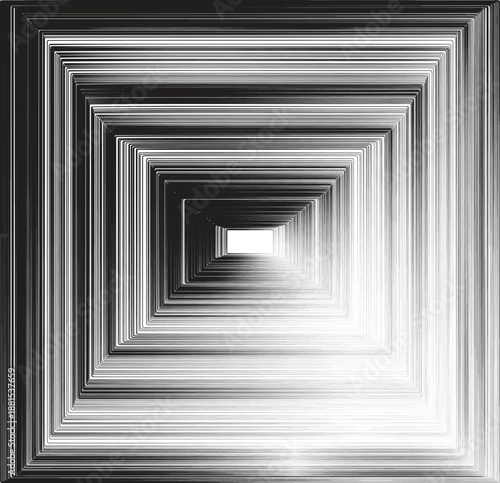 Minimalist interior design featuring a blank white square frame on a gallery wall for an art exhibition or 3d illustration in an empty room space