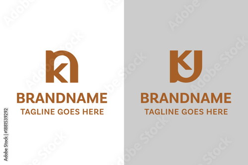 Letters NK or UK Luxury Logo, suitable for any business with NK KN UK KU initials