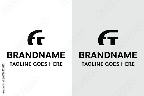 Letters FR and FT Simple Logo, suitable for any business with RF FR TF FT initials