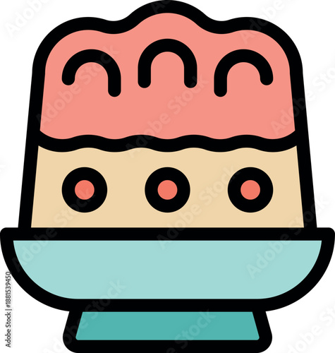 Creamy pudding served on elegant plate, featuring a sweet topping and cherries, perfect for a delightful dessert