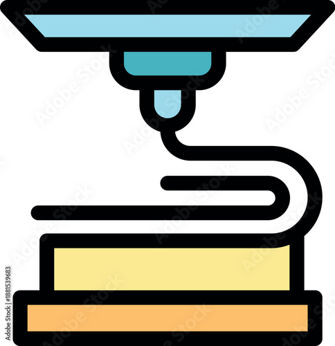 Modern 3d printer creating an object from plastic filament, illustrating additive manufacturing technology