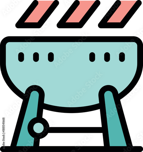 Kettle grill emitting smoke, ready for a barbecue, symbolizing outdoor cooking and summer gatherings