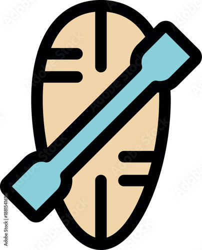 Surfing board and paddle isolated on white background representing summer sports, leisure, and vacation activities