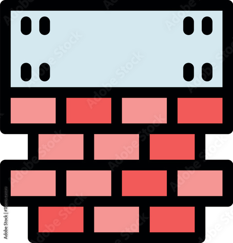 Brick wall with firewall protecting data, cybersecurity concept, safeguarding sensitive information