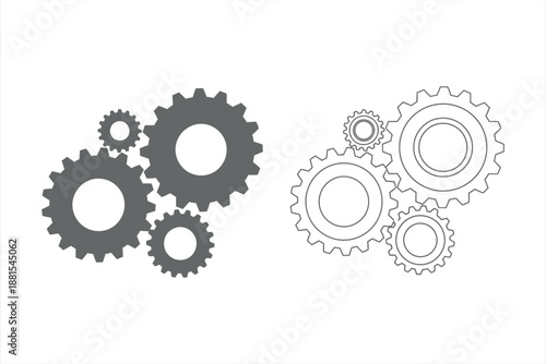 Mechanical Gears System Illustration