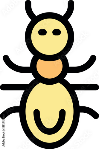 Simple icon of an ant, useful for representing insects, nature, or pest control