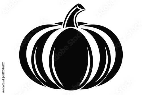 pumpkin silhouette line art vector illustration