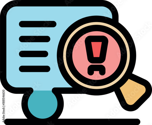 Magnifying glass focusing on shopping cart alert icon, highlighting potential risks and vulnerabilities in online shopping, emphasizing the need for caution and security measures