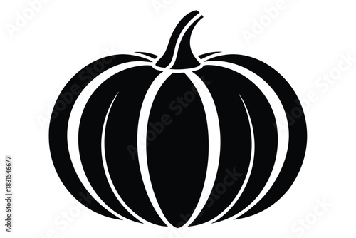pumpkin silhouette line art vector illustration