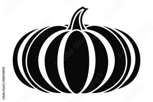pumpkin silhouette line art vector illustration