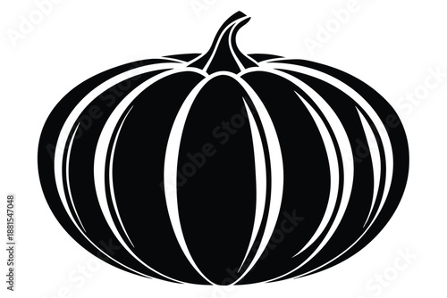 pumpkin silhouette line art vector illustration