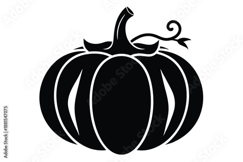 pumpkin silhouette line art vector illustration