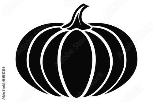 pumpkin silhouette line art vector illustration