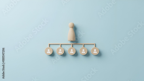 Wooden pegboard with evenly spaced pegs on light blue backdrop — minimalist organizational tool

