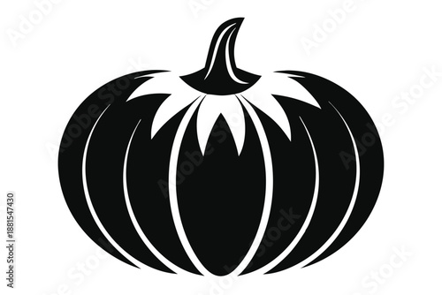 pumpkin silhouette line art vector illustration