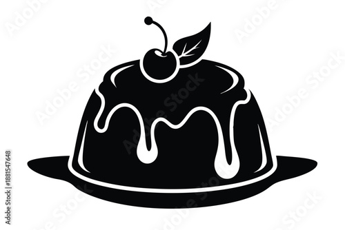 pudding silhouette line art vector illustration