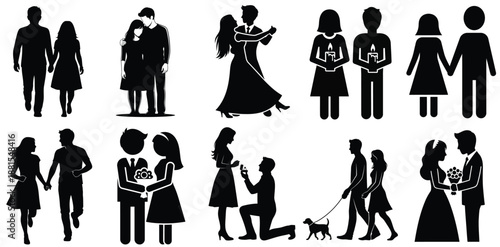 Wedding Celebration and Romantic Life Silhouettes