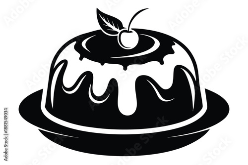 pudding silhouette line art vector illustration