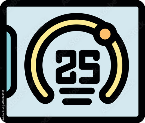 Loading screen indicating 25 percent progress, featuring a circular progress bar and numerical percentage display within a user interface element