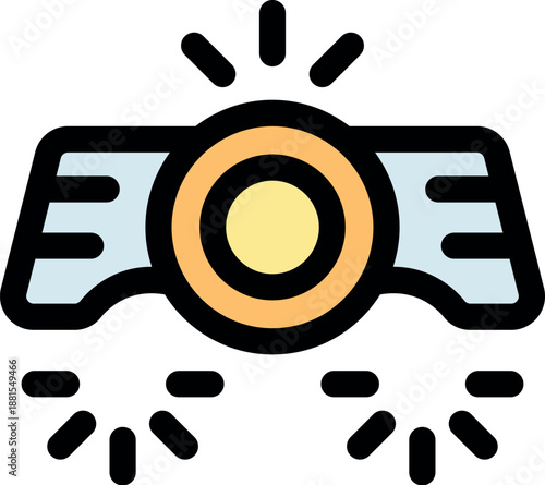 Video projector emitting light beams, showcasing a modern entertainment device for presentations and movies