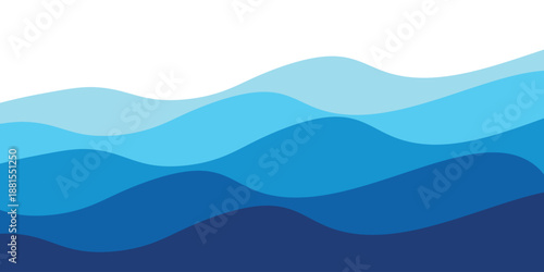Sea waves layered vector background illustration and sea beach vector illustration.
