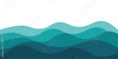 Sea waves layered vector background illustration and sea beach vector illustration.