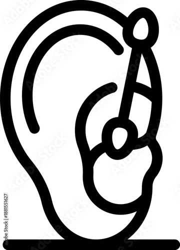 Ear with hearing aid enhancing auditory function, promoting better communication and sound clarity