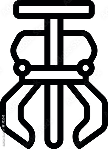 Robotic claw gripper, essential for industrial automation, picking up objects with precision and efficiency