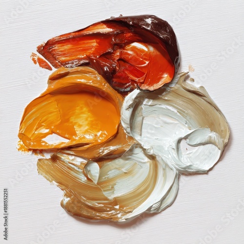 Vibrant palette of oil paints blended for artistic expression